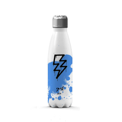 בקבוק תרמי איכותי שומר קור / חום עם שם אישי- דגם גרפיטי כחול ברק