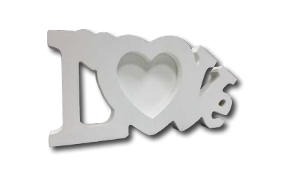 מסגרת עץ LOVE עם תמונה בעיצוב אישי