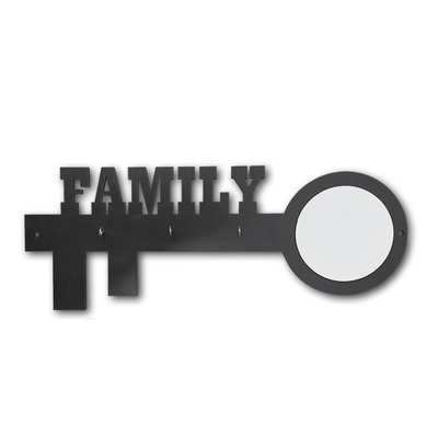 מפתח ברכה מעץ + מתלים עם תמונה בעיצוב אישי - דגם FAMILY