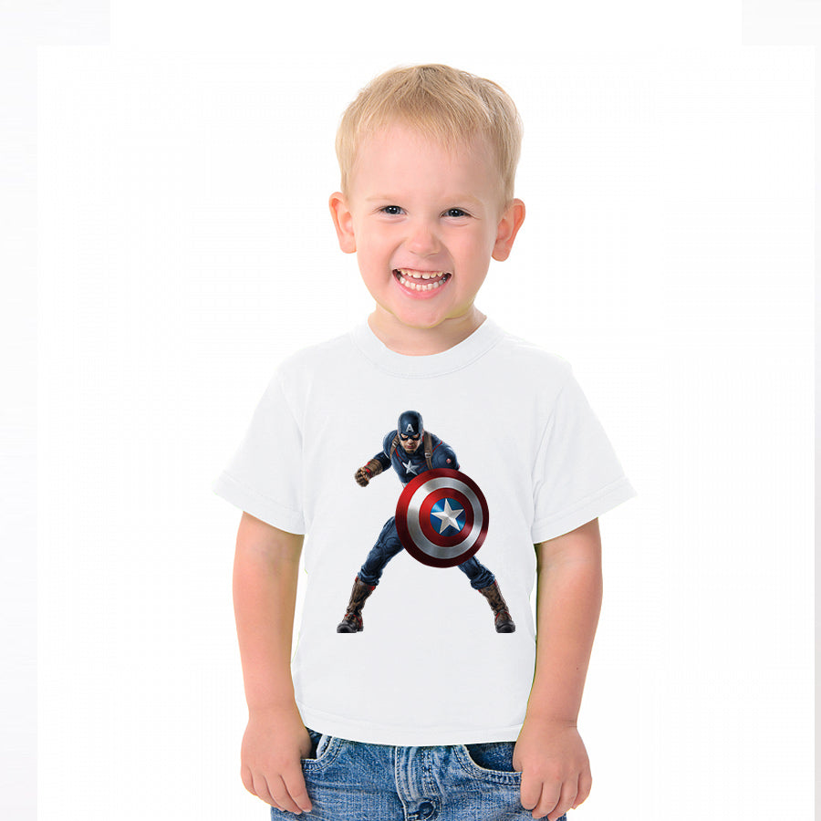חולצת טי מעוצבת ילדים / מבוגרים - קפטן אמריקה
